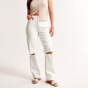 Curve Love Ultra High Rise 90s Straight Jean - 24 - White Destroy